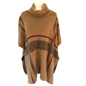 Burberry-inspired print poncho - NWOT